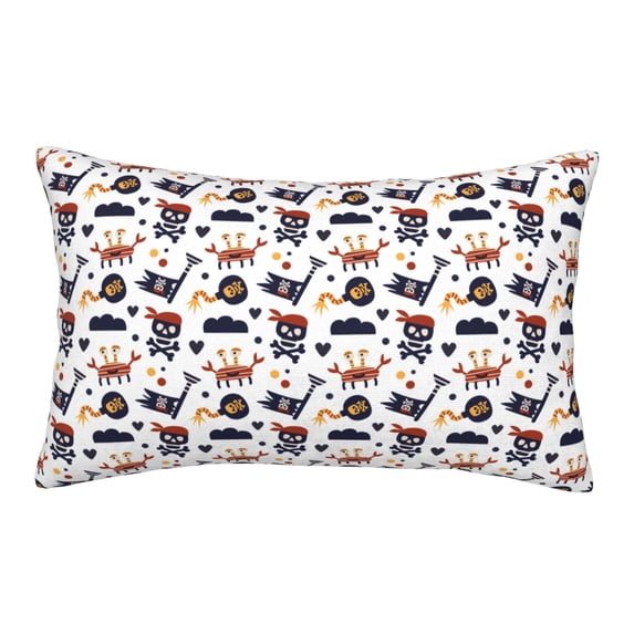 Lsque Pirate Theme Pattern Pillow Case – Soft & Cozy Throw Pillow Cover, Hypoallergenic Cushion Case for Sleeping Women with Envelope Closure-16"x24"