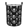 thumbnail image 1 of Lsque Pirate skulls Pattern Laundry Hamper Basket, Tall Woven Rope Hamper Basket for Clothes, Lightweight Storage Basket, Collapsible Waterproof-Medium, 1 of 6