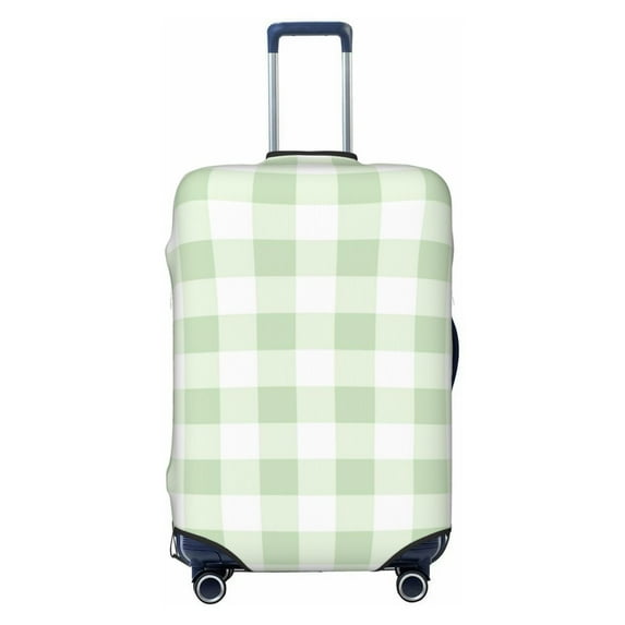 Lsque Pistachio Green Checkboard Printed Luggage Cover, Travel Luggage Protector,Scratch and Dirt Resistant, Fits 18-32 Inch Luggage - Large