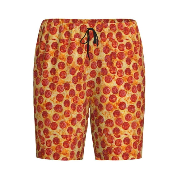 Lsque Pizza Mens Sleep Pajama Shorts,Short Pajama Pants, Cotton Ultra-Soft Knit-Medium