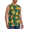 thumbnail image 1 of Lsque Pizza Print Men's Cotton Blend Sleeveless Muscle Shirts (S-3XL)- Moisture Wicking, Odor Protection, UPF 30+,3X-Large, 1 of 8