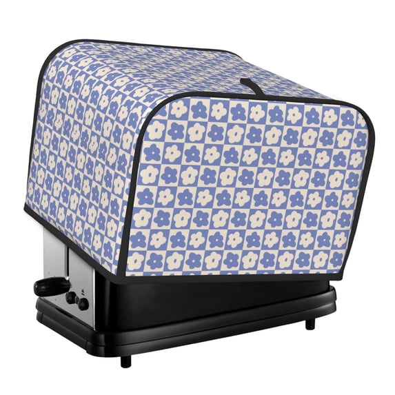 Lsque Plaid Flowers Print 4 Slice Toaster Cover , Kitchen Appliance Dustproof Protector , Toaster Protector Dustproof Kitchen Appliance Cover