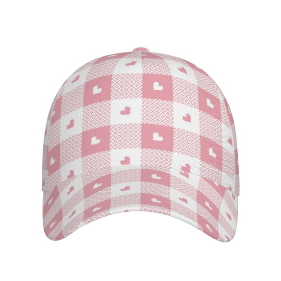 Lsque Plaid Heart Baseball Cap Trucker Low Profile Hat Golf Dad Hat Adjustable Original Classic Unconstructed Plain Cap Men Women
