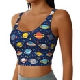thumbnail image 1 of Lsque Planets And Stars Printed Women'S Sports Bra, Compression, Moisture Wicking, High-Impact Sports Bra For Women,Supportive sports bra-Medium, 1 of 9