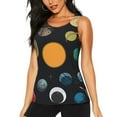 thumbnail image 1 of Lsque Planets And Their Moons Printed Workout Tank Tops for Women, Athletic Sports Tank Tops, Compression Sleeveless Dry Fit Shirts,Sleeveless Yoga Shirt-Large, 1 of 9