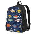 thumbnail image 1 of Lsque Planets and Stars Pattern Adult Backpack – Durable & Lightweight PU Canvas Storage Bag , 15” Laptop Compartment, and Multiple Pockets, 1 of 4
