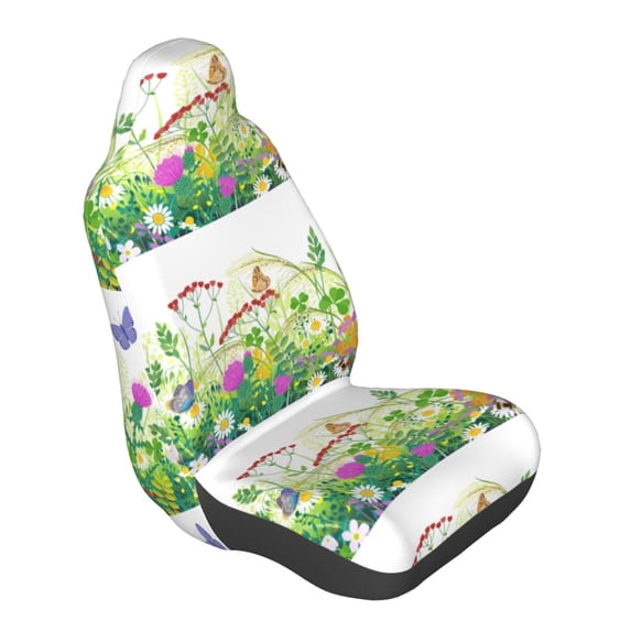 Lsque Plants and Insects Pattern Car Seat Covers for Front Seats , Waterproof Seat Covers for Cars, Sporty Front Seat Covers,Car Seat Cover Protector Front Seats