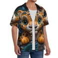 thumbnail image 1 of Lsque Playful Leopard Art print Men's Cuban Collar Short Sleeve Shirt Summer Beachwear Casual Button Down Fashionable Vacation Leisure Shirt-4X-Large, 1 of 7
