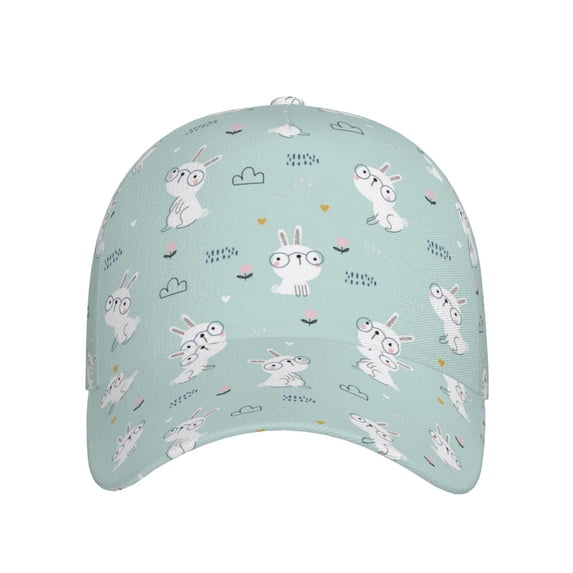 Lsque Playing Rabbit Baseball Cap Trucker Low Profile Hat Golf Dad Hat Adjustable Original Classic Unconstructed Plain Cap Men Women