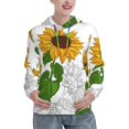 thumbnail image 1 of Lsque Plump Sunflower And Sketch Pattern Casual Women's Hoodie,Hooded Sweatshirt with Kangaroo Pocket,Pullover Hoodie with Eye-catching Drawstrings-Small, 1 of 7