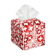 thumbnail image 1 of Lsque Plus Cross Printed Tissue Box Cover Holder, Facial Paper Organizer Dispenser,Square with Bottom Belt, PVC Leather Decorative Organizer, 1 of 8