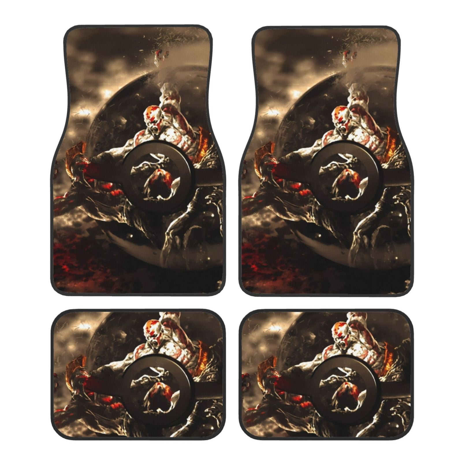 Lsque Pokemon Print 4-Piece Floor Mats, Heavy-Duty Rubber Liners, Anti-Slip Design, All-Season ...