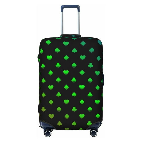 Lsque Poker Shapes Printed Luggage Cover, Travel Luggage Protector,Scratch and Dirt Resistant, Fits 18-32 Inch Luggage - Medium