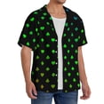 thumbnail image 1 of Lsque Poker Shapes print Men's Cuban Collar Short Sleeve Shirt Summer Beachwear Casual Button Down Fashionable Vacation Leisure Shirt-X-Large, 1 of 7