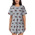 thumbnail image 1 of Lsque Polka Dot Christmas Dog Women's Short-Sleeved Pajama Set - 2 Piece Soft and Lightweight Sleepwear Set-Medium, 1 of 9