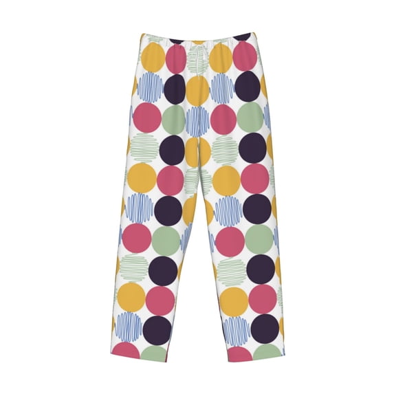 Lsque Polka Dot Print Men's Pajama Pants, Lounge Pant - Comfortable Home Wear,Elastic Waistband, Stylish Design-Small