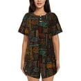 thumbnail image 1 of Lsque Polynesian Turtles Women's Short-Sleeved Pajama Set - 2 Piece Soft and Lightweight Sleepwear Set-4X-Large, 1 of 9