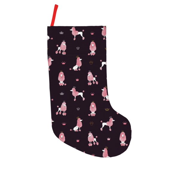 Lsque Poodle Dog Pattern 18 Inch Christmas Stockings, Festive Holiday Stocking for Christmas Decorations Holiday Decor