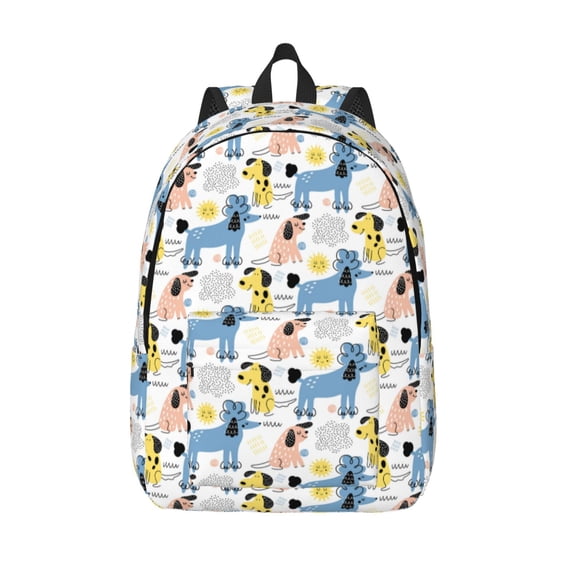 Lsque Poodle Dog Pattern Canvas Daypack, Durable Backpack, High-quality Versatile Backpack,Vintage Compact Backpack-Small
