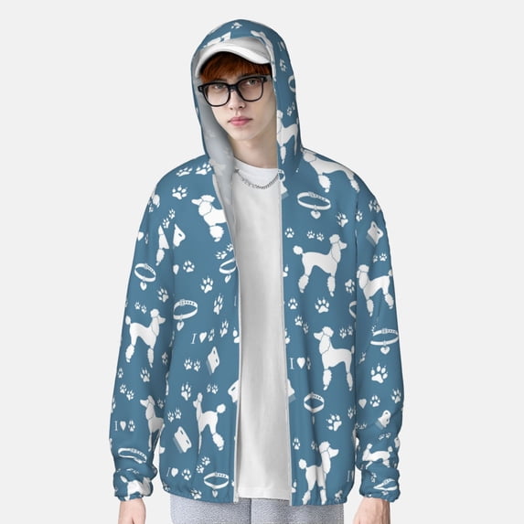 Lsque Poodle Dog UPF 50+ Lightweight Sun Protection Men's Women's Long Sleeve Shirt, Hoodie Performance -X-Large