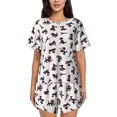 thumbnail image 1 of Lsque Poodle Dog Women's Short-Sleeved Pajama Set - 2 Piece Soft and Lightweight Sleepwear Set-Large, 1 of 9