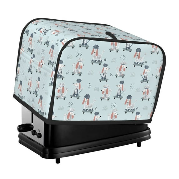 Lsque Poodle Playing Skateboard Print 2 Slice Toaster Cover , Kitchen Appliance Dustproof Protector , Toaster Protector Dustproof Kitchen Appliance Cover