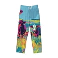 thumbnail image 1 of Lsque Pop Art Colorful Cows Print Men's Pajama Pants, Lounge Pant - Comfortable Home Wear,Elastic Waistband, Stylish Design-Small, 1 of 9