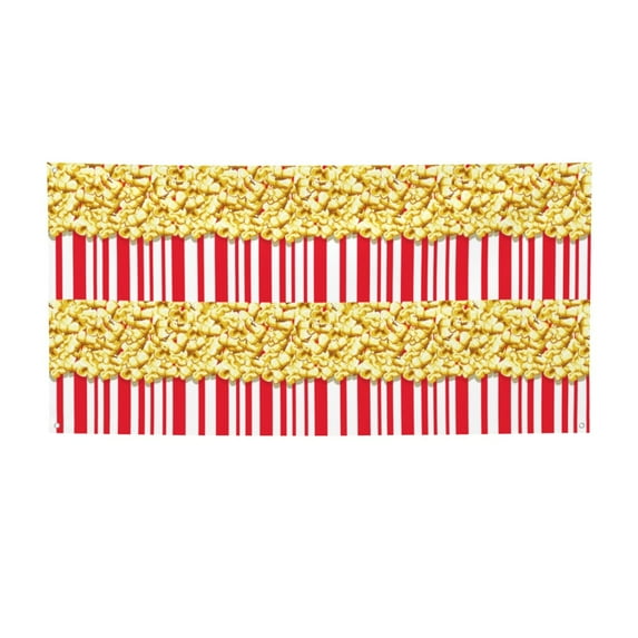 Lsque Popcorn Pattern Party Banner, Festive Banner , Holiday Celebrations and Events for Carnival Birthday Party Festival Decorations-Small