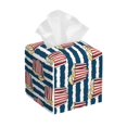 thumbnail image 1 of Lsque Popcorn Printed Tissue Box Cover Holder, Facial Paper Organizer Dispenser,Square with Bottom Belt, PVC Leather Decorative Organizer, 1 of 8