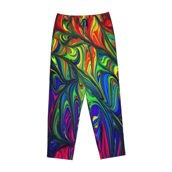 Lsque Pride Rainbow Print Women's Pajama Pants, Lounge Pant - Comfortable Home Wear,Elastic Waistband, Stylish Design-Medium