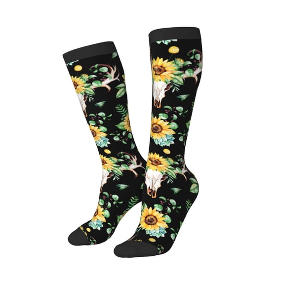 Lsque Printed Crew Socks Men's Women's LightWeight Thin Casual Calf Socks ,Knee High Socks,Cotton Socks