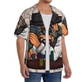 thumbnail image 1 of Lsque Pug Dog print Men's Cuban Collar Short Sleeve Shirt Summer Beachwear Casual Button Down Fashionable Vacation Leisure Shirt-Medium, 1 of 7