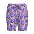 thumbnail image 1 of Lsque Pugs and Flowers Mens Sleep Pajama Shorts,Short Pajama Pants, Cotton Ultra-Soft Knit-XX-Large, 1 of 9
