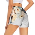 thumbnail image 1 of Lsque Pumpkin And White Marble Printed Women's Running Shorts with Liner Pockets,Elastic Quick Dry Workout Athletic Gym Yoga Shorts,Womens High Waist Shorts-Medium, 1 of 9