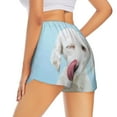 thumbnail image 1 of Lsque Puppy Licks Nose Printed Women's Running Shorts with Liner Pockets,Elastic Quick Dry Workout Athletic Gym Yoga Shorts,Womens High Waist Shorts-XX-Large, 1 of 9