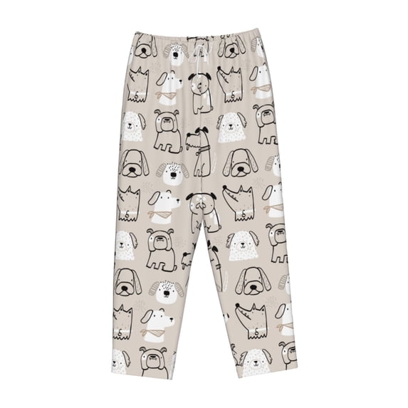 Lsque Puppy Print Women's Pajama Pants, Lounge Pant - Comfortable Home Wear,Elastic Waistband, Stylish Design-Medium