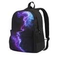 thumbnail image 1 of Lsque Purple And Blue Nebula Pattern Adult Backpack – Durable & Lightweight PU Canvas Storage Bag , 15” Laptop Compartment, and Multiple Pockets, 1 of 7