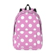 thumbnail image 1 of Lsque Purple And White Polka Dot Pattern Canvas Daypack, Durable Backpack, High-quality Versatile Backpack,Vintage Compact Backpack-Small, 1 of 6