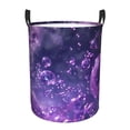 thumbnail image 1 of Lsque Purple Bubble Abstract Art Pattern Laundry Hamper Basket, Tall Woven Rope Hamper Basket for Clothes, Lightweight Storage Basket, Collapsible Waterproof-Medium, 1 of 6