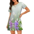 thumbnail image 1 of Lsque Purple Butterfly On Wild Pattern Nightgowns for Women Sleep Shirts Short Sleeve Nightshirt Pullover Nightdress Soft Sleepwear Relaxed Fit Nightdress, 1 of 6