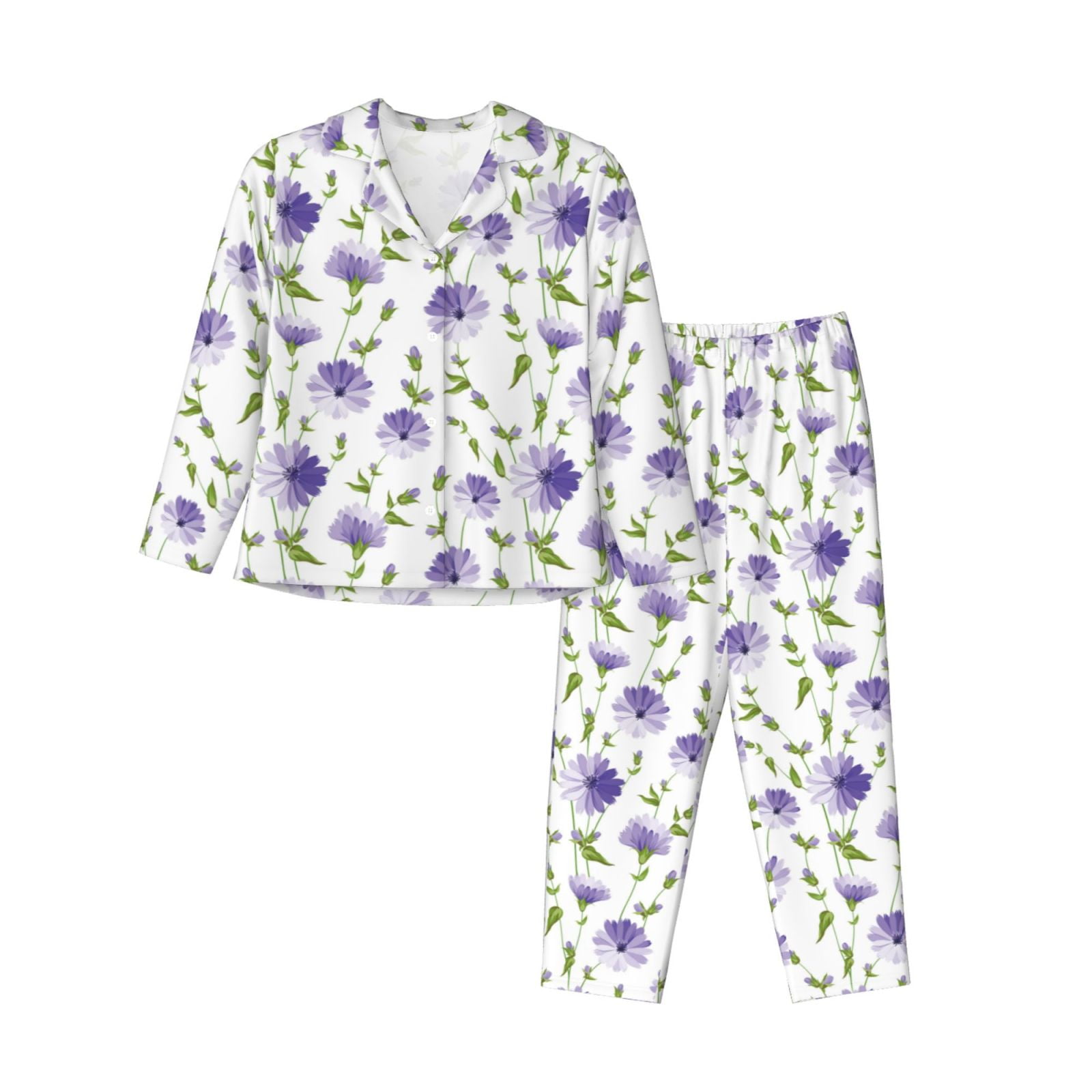 Cozy Purple Floral Short Sleeve Pajama Boxer Set main image 1