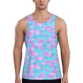 thumbnail image 1 of Lsque Purple Dragon Scales Pattern Mens Tank Tops Muscle Athletic Quick Dry Sleeveless Workout Fitness T Shirts Beach Tank Top, Loose-fit Sleeveless Shirt for Men-Large, 1 of 7