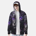 thumbnail image 1 of Lsque Purple-Eyed Floral Leopard UPF 50+ Lightweight Sun Protection Men's Women's Long Sleeve Shirt, Hoodie Performance -Large, 1 of 9
