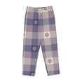 thumbnail image 1 of Lsque Purple Floral Gingham Check Plaid Print Women's Pajama Pants, Lounge Pant - Comfortable Home Wear,Elastic Waistband, Stylish Design-XX-Large, 1 of 9