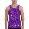 thumbnail image 1 of Lsque Purple Glitter Pattern Mens Tank Tops Muscle Athletic Quick Dry Sleeveless Workout Fitness T Shirts Beach Tank Top, Loose-fit Sleeveless Shirt for Men-3X-Large, 1 of 7