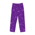 thumbnail image 1 of Lsque Purple Glitter Print Men's Pajama Pants, Lounge Pant - Comfortable Home Wear,Elastic Waistband, Stylish Design-Large, 1 of 9