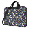 thumbnail image 1 of Lsque Purple-Gold Triangles Pattern Laptop Bag – Portable & Slim Single-Shoulder Computer Case with Adjustable Strap, Protective, Lightweight for 13”/14”/15.6” Laptops, 1 of 8
