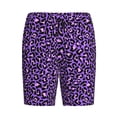 thumbnail image 1 of Lsque Purple Leopard Mens Sleep Pajama Shorts,Short Pajama Pants, Cotton Ultra-Soft Knit-Small, 1 of 9