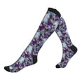 thumbnail image 1 of Lsque Purple Marble Texture Pattern Sport Compression Socks for Men & Women 15-20 mmHg Knee High Nurse Pregnant Running Medical and Travel Athletic, 1 of 6