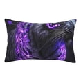 thumbnail image 1 of Lsque Purple Plant White Tiger Pattern Pillow Case – Soft & Cozy Throw Pillow Cover, Hypoallergenic Cushion Case for Sleeping Women with Envelope Closure-14"x20", 1 of 6